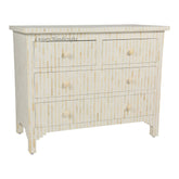 Bone Inlay Chest Of 4 Drawer Stripe White 2